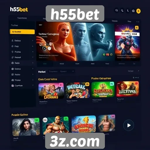 Interface do usuário do site h55bet